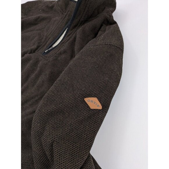 Orvis Sweater Mens Extra Large Brown Pullover 1/4 Quarter Zip Preppy XL - Picture 8 of 8